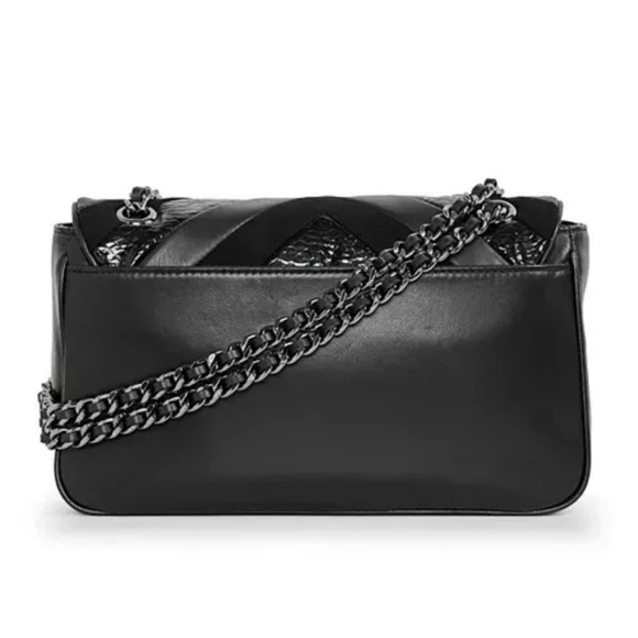 Karl Lagerfeld (Agyness) black leather/suede shoulder bag. - Picture 2 of 7